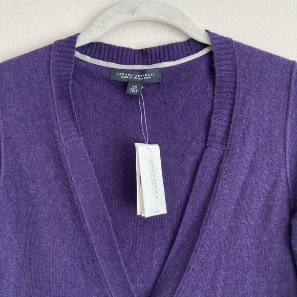 Banana Republic Womens Purple Button Front Wool Blend Cardigan Size XS - Picture 2 of 8